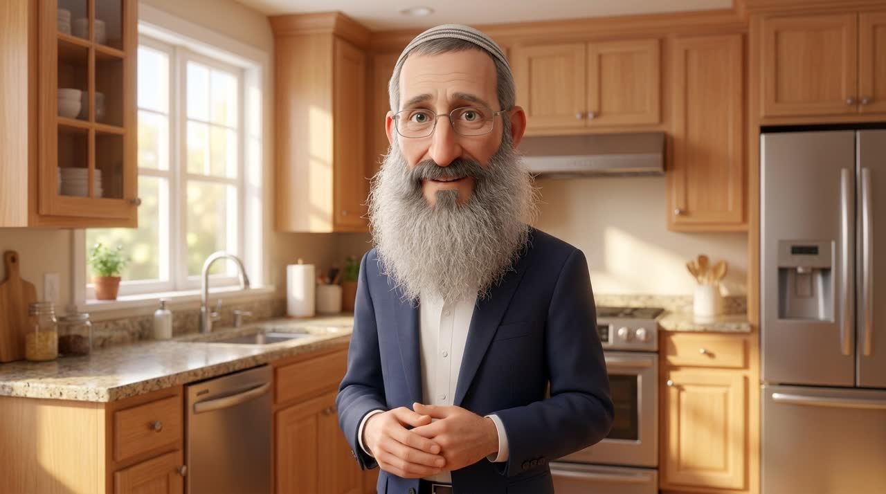הרב משה כ"ץ במטבח, באנימציה
