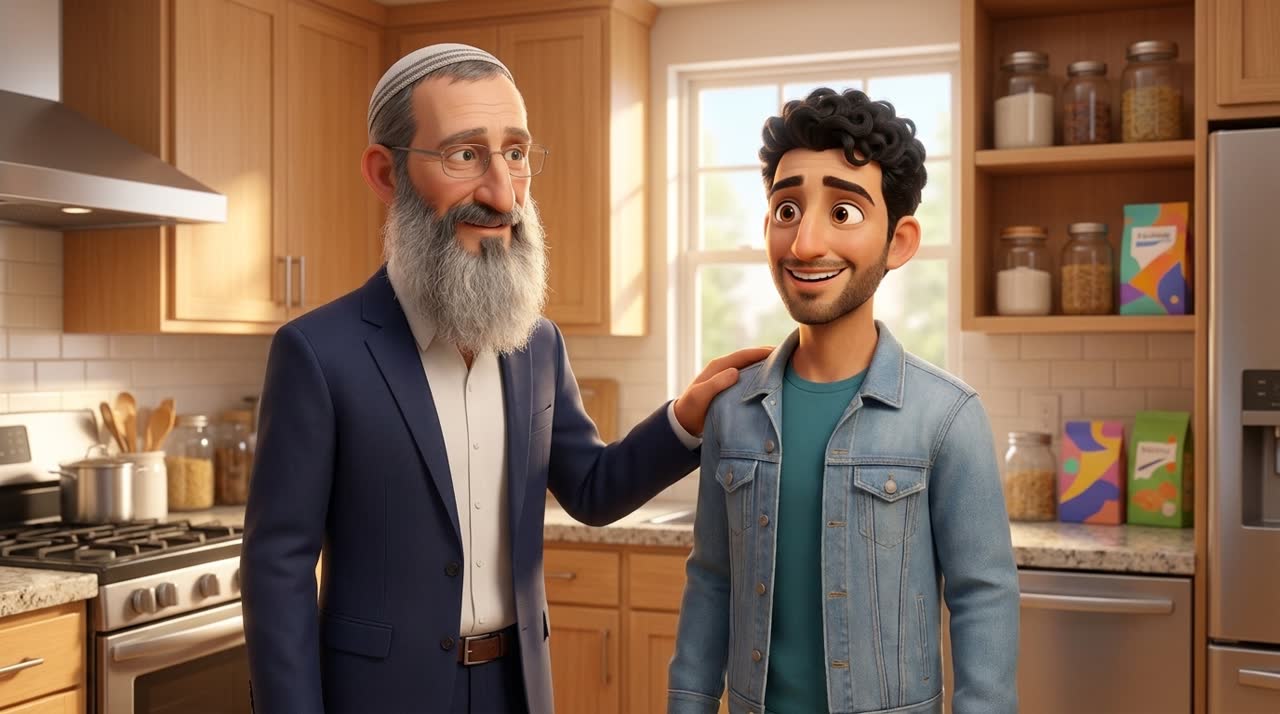 הרב משה כ"ץ ויוסי במטבח, באנימציה